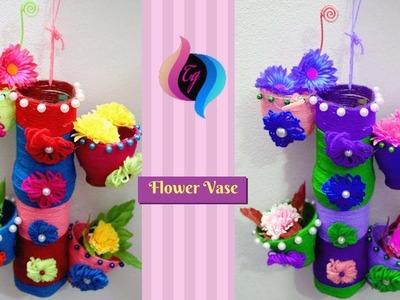 Plastic bottle craft ideas - Making crafts with plastic bottles step by step - Plastic bottle vase