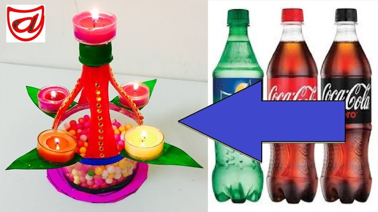 Plastic bottle reuse craft | Diya & Candle stand | DIY Diwali & Christmas Decoration Ideas