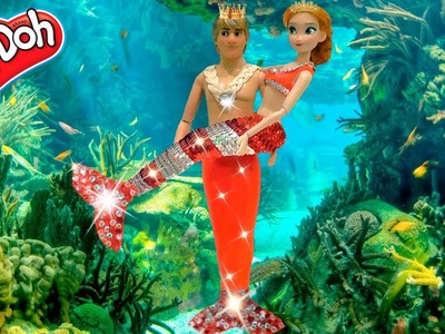 Play Doh Super Craft Frozen Mermaid Anna & Kristoff Charming Princess & Prince