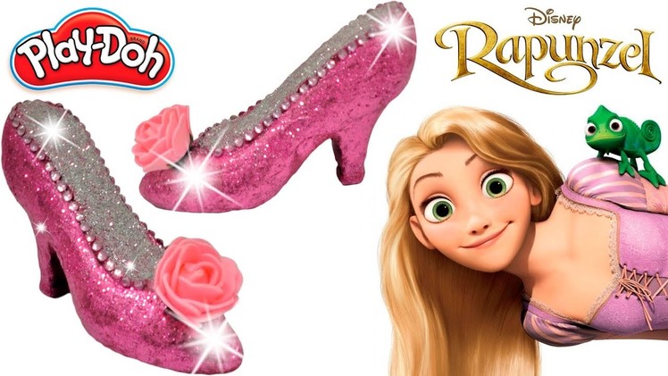 Play Doh Super Craft Making Colorful Rapunzel Disney Princess Super Glitter High Heels Sparkle Shoes