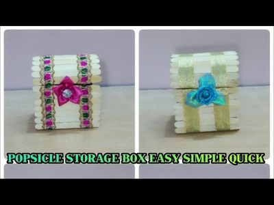 Popsicle stick craft,ice cream stick storage box for jewellery box,gift box,desk organizer.