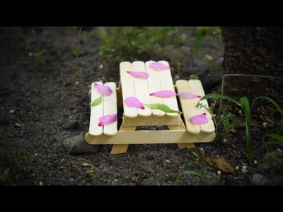 Popsicle Stick Home Decor and Garden Decor Art and Craft Ideas | Ice cream Stick Bench