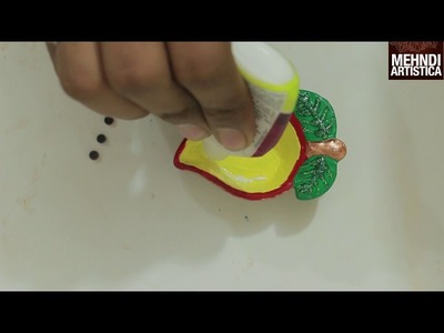 Studded Mango Diya Decoration Tips & Tricks For Kids Craft