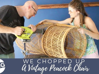 We Chopped Up a Vintage Peacock Chair.  Check out the DIY Upcycle!