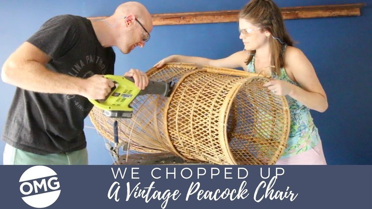 We Chopped Up a Vintage Peacock Chair.  Check out the DIY Upcycle!