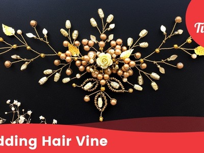 Wedding Gold Hair Vine for Brides. DIY Tutorial [Eng Subs]