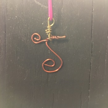 Wire Letter Necklace Pendant