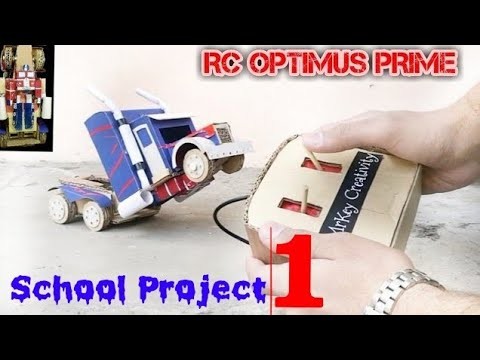➡️Amazing School Project-1☢️How to make Optimus prime ( The Transformer Container Truck)