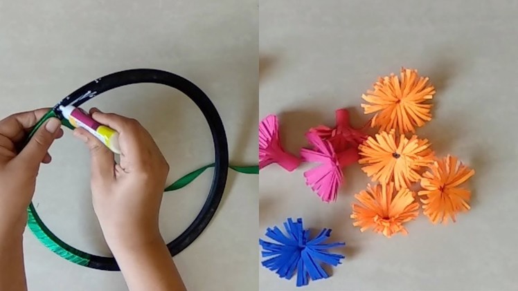 Best Out of  Waste -2 WALL DECOR | Paper Flowers Wall Hanging | Wall Hanging using Cooker GASKET