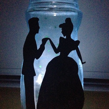 Cinderella &Prince Disney fairy jar/decorative light /nightlight