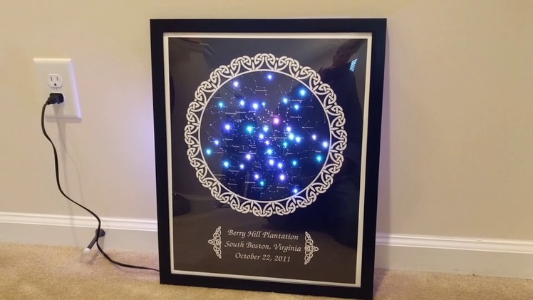 DIY Framed Custom Star Map with FIber Optic Lighting