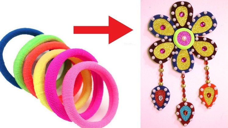 DIY - How to Make Hair Rubber Bands Crafts Idea for Home Decor - Best Way to Reuse Hair Rubber Bands