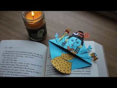 DIY Lord Shiva Corner Bookmark Origami. Paper Art