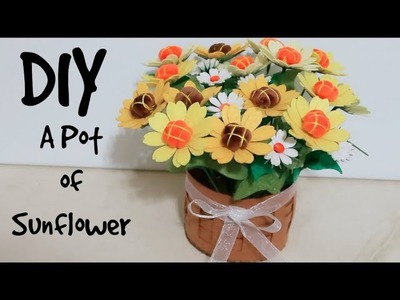 DIY Making A Pot of Sunflowers! DIY Cute Room Decor!