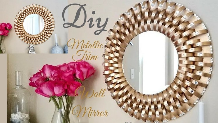 Diy Metallic Trim Wall Mirror| Inexpensive Wall Decorating Idea!