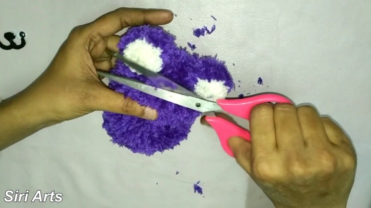 DIY:Pom pom Teddy Bear || How to make woolen Teddy Bear || Yarn craft || Art and Craft for kids