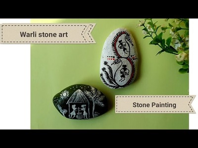 Diy warli stone art,painting | DIY rock painting | stone painting | colours Creativity Space