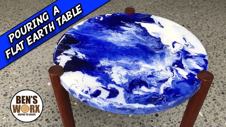 Easy acrylic paint pouring - How to make a flat earth table