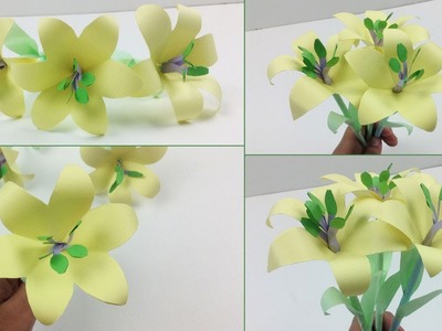 Easy DIY How to Make Lily Paper Flower for Beginners Making | Simple Paper Flowers Step by Step