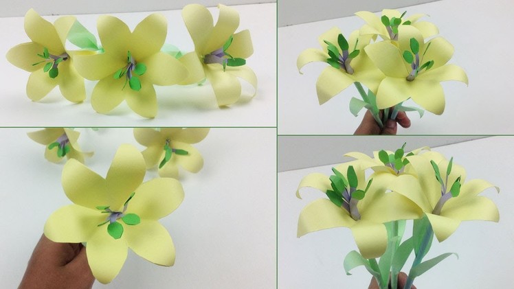 Easy DIY How to Make Lily Paper Flower for Beginners Making | Simple Paper Flowers Step by Step