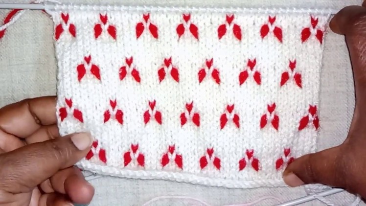 Easy Two Color Knitting Pattern No.77|Hindi