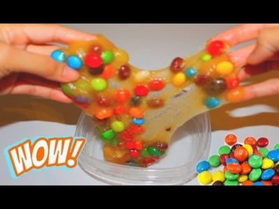 EDIBLE SLIME CANDY  SLIME YOU CAN EAT SLIME SYRUP and M&M CANDY SLIME  No Glue Slime