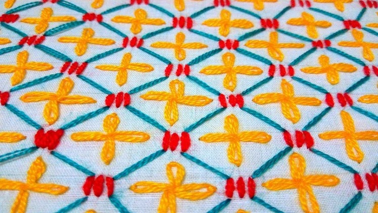 Hand Embroidery: kids nakshi katha design Lazy daisy stitch video tutorial by Naksi  katha