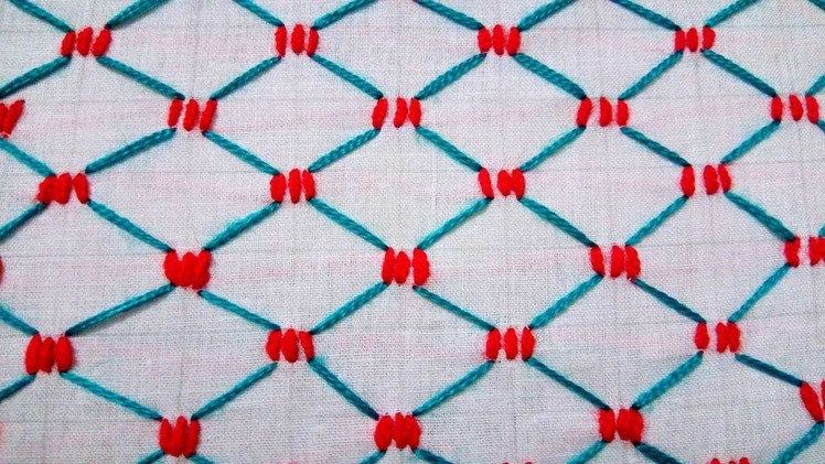 Hand embroidery  nakshi  katha design lazy daisy stitch video tutorial by cherry blossom