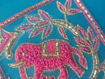 Hand Embroidery Pattern Tutorial #008 - Elephants and Peacocks