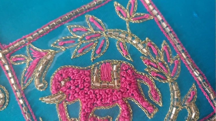 Hand Embroidery Pattern Tutorial #008 - Elephants and Peacocks
