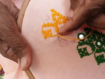 Hand Embroidery: Sindhi Design| Sindhi stitch | Jhumka design | Part-3