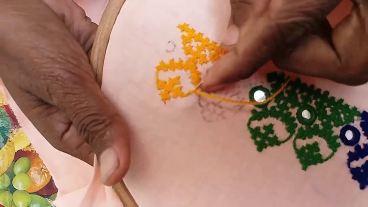 Hand Embroidery: Sindhi Design| Sindhi stitch | Jhumka design | Part-3