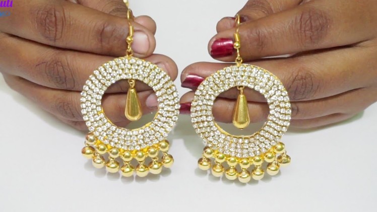 How Make Designer Earrings With Bells Beads | DIY | Jewelry making At Home | Uppunutiashwini
