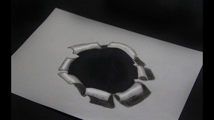 How to Draw 3D in a Hole - Trick Art on Paper