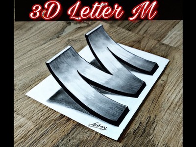 How To Draw 3D Letter M - 3D Trick Art On Paper - Art Maker Akshay