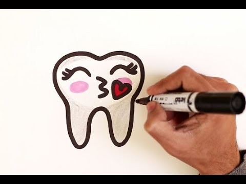 How To Draw A Cute TOOTH EMOJI Easy