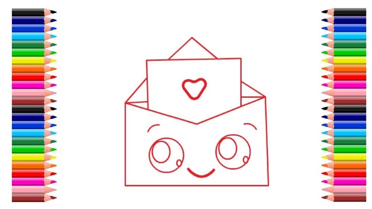 How to draw cute love envelope - Valentine day | How to draw valentine card