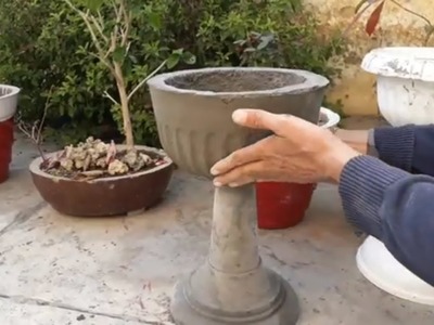 How to make beautiful cement pot easily at home:--