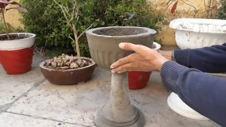 How to make beautiful cement pot easily at home:--