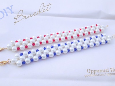 How To Make Beautiful Pearl Bracelet At Home | DIY I Beaded bracelet | Pandahall | uppunutihome