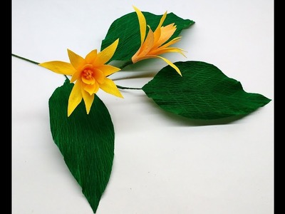How to make Crepe Paper Flowers Magnolia Champaca. Swarn Champa (flower # 249)