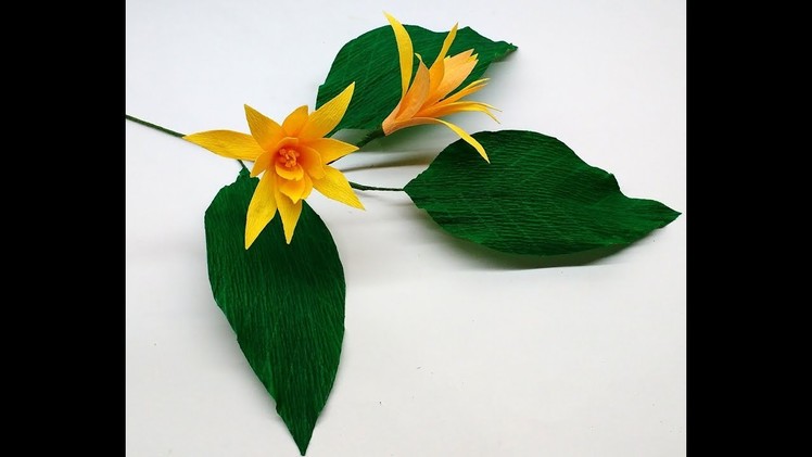 How to make Crepe Paper Flowers Magnolia Champaca. Swarn Champa (flower # 249)