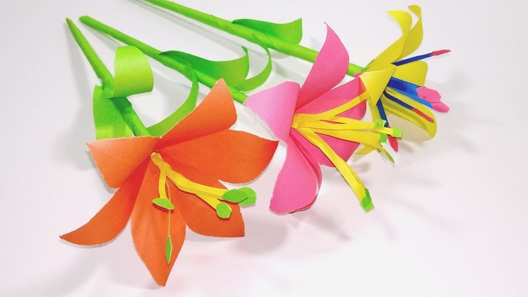 How to make lily paper flower | Easy origami paper flowers | Jarine's Crafty Creation