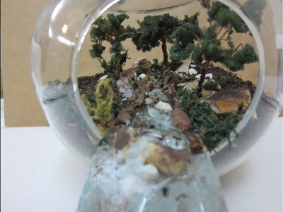 HOW TO MAKE MINIATURE FOREST AND WATERFALL IN TERRARIUM, WATERFALL EFFECT