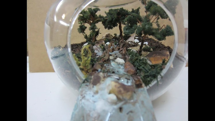 HOW TO MAKE MINIATURE FOREST AND WATERFALL IN TERRARIUM, WATERFALL EFFECT