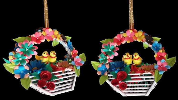 How to Make Newspaper Hanging Flower Basket. Making Newspaper Flower Basket. Best out of Waste