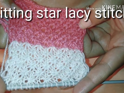Knitting star lace design.