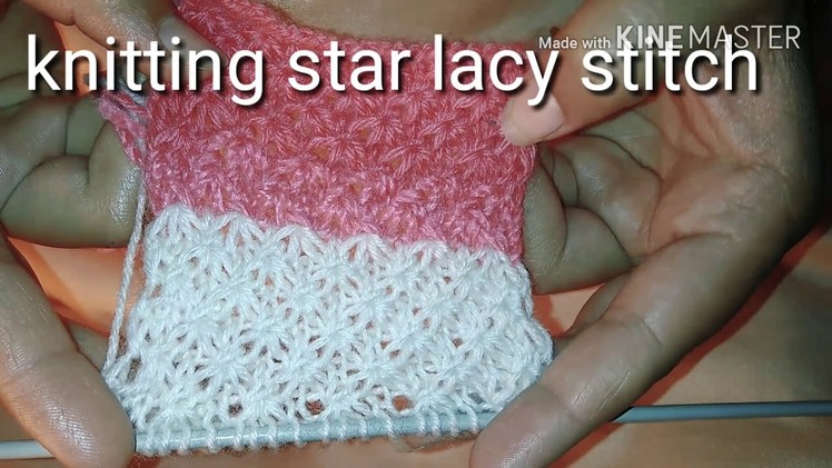 Knitting star lace design.