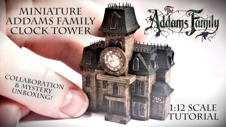 Miniature Addams Family Clock Tower Tutorial | Dollhouse | Collaboration with Bentley House Minis!