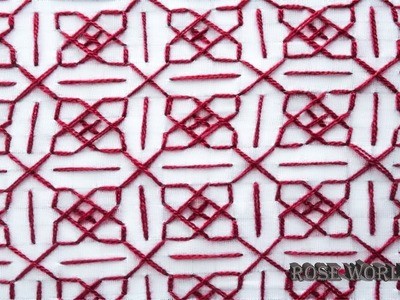 Nakshi kantha hand embroideri stitch,step by step nakshi kantha tutorial by rose world